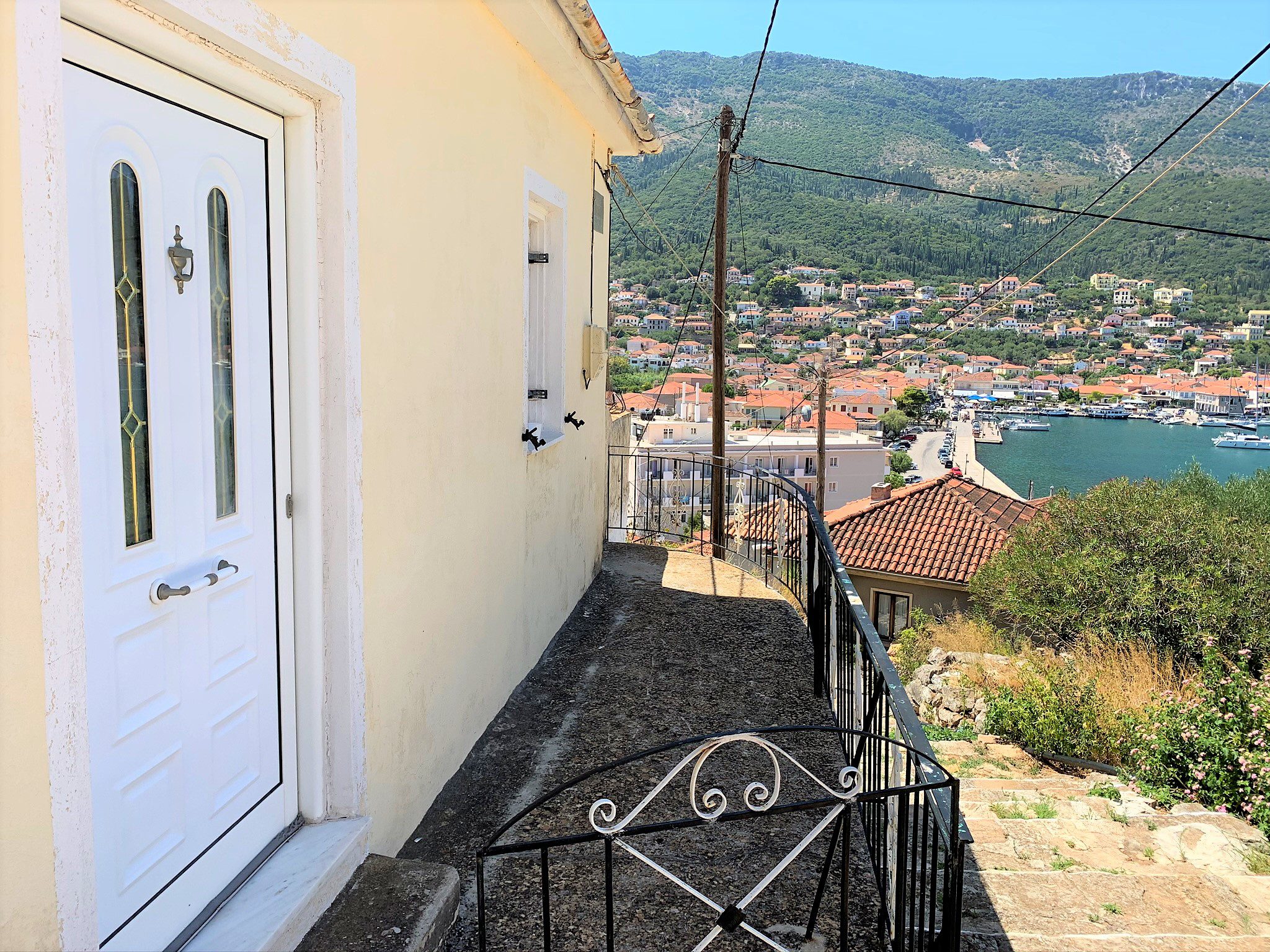 Exterior facade of house for sale in Ithaca Greece, Vathi