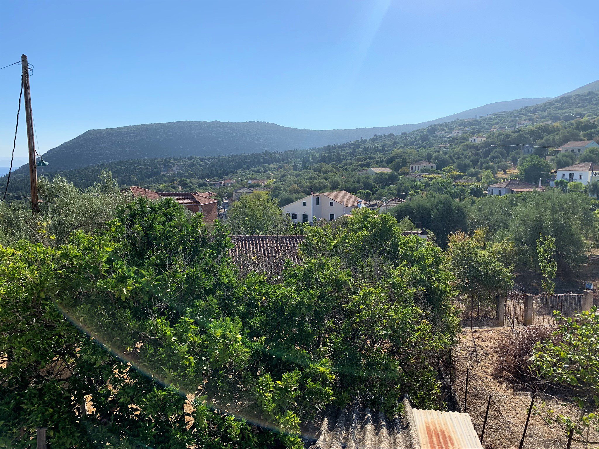 Village and landscape view from house for sale in Ithaca Greece, Stavros