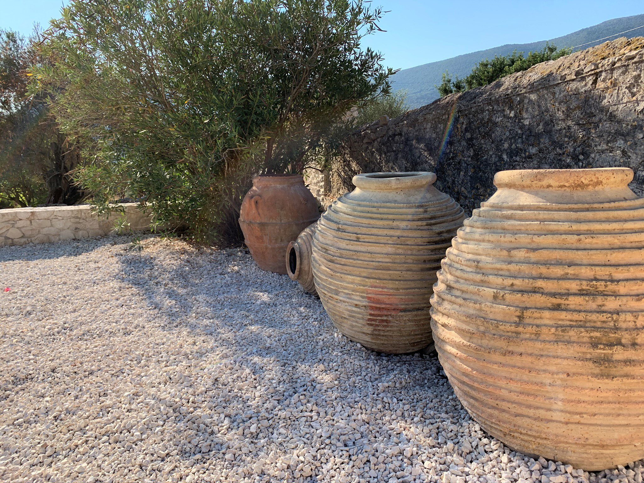 Stone built Villa Kalos and outside courtyard for rent, Ithaca Greece Lahos