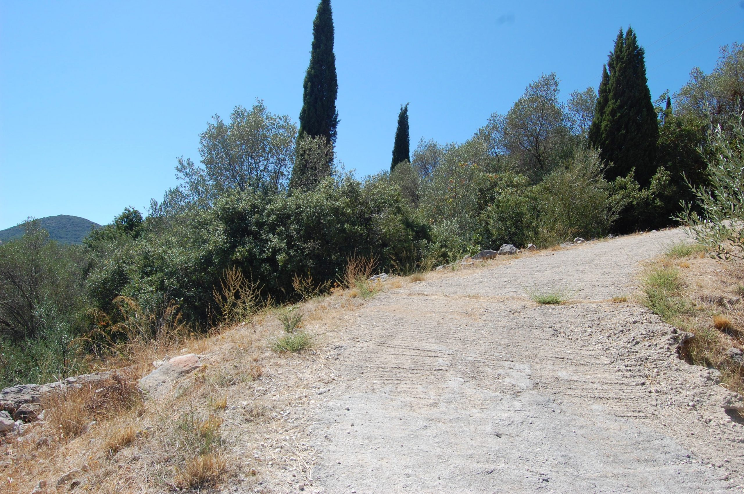 Landscape of terrain of land for sale in Ithaca Greece, Vathi