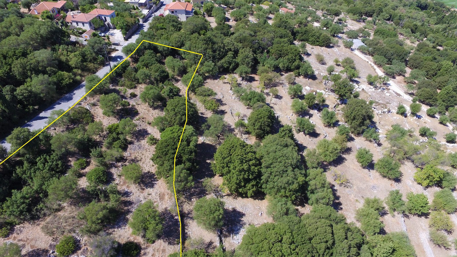 Aerial landscape view from land for sale in Ithaca Greece Stavros