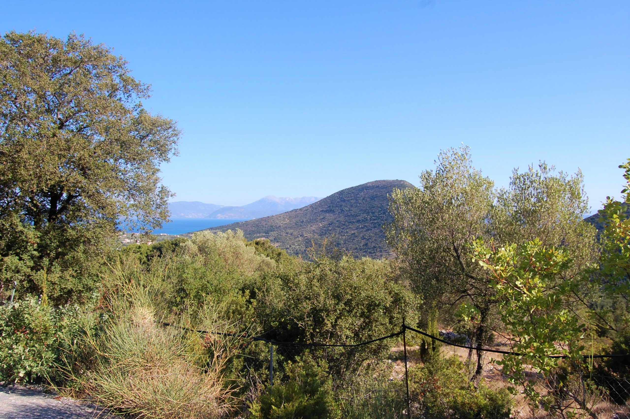 Terraced landscape an sea view from land for sale in Ithaca Greece, Stavros