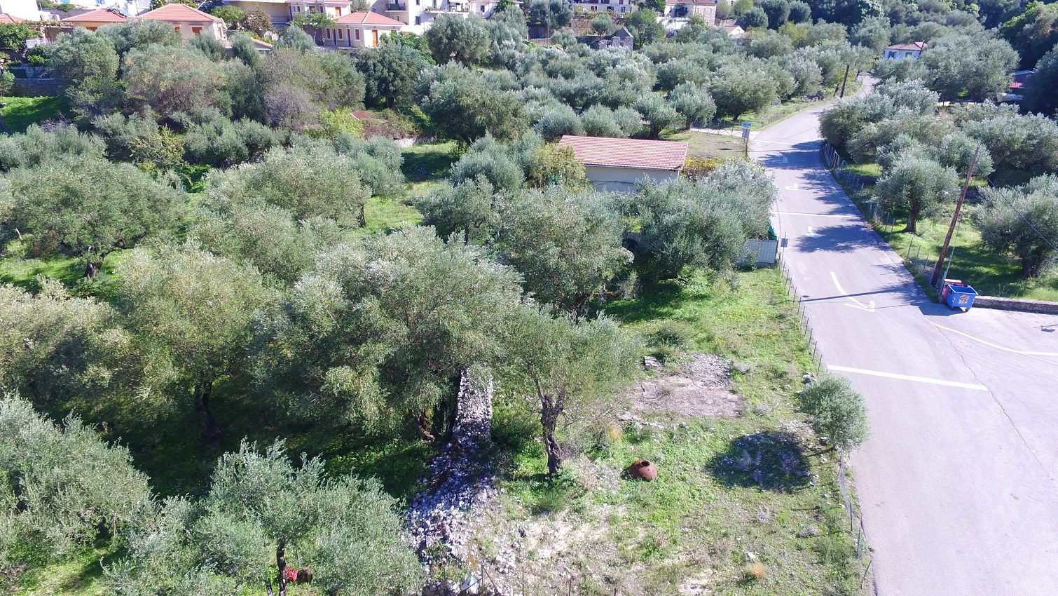 Aerial view of land for sale Ithaca Greece Kioni