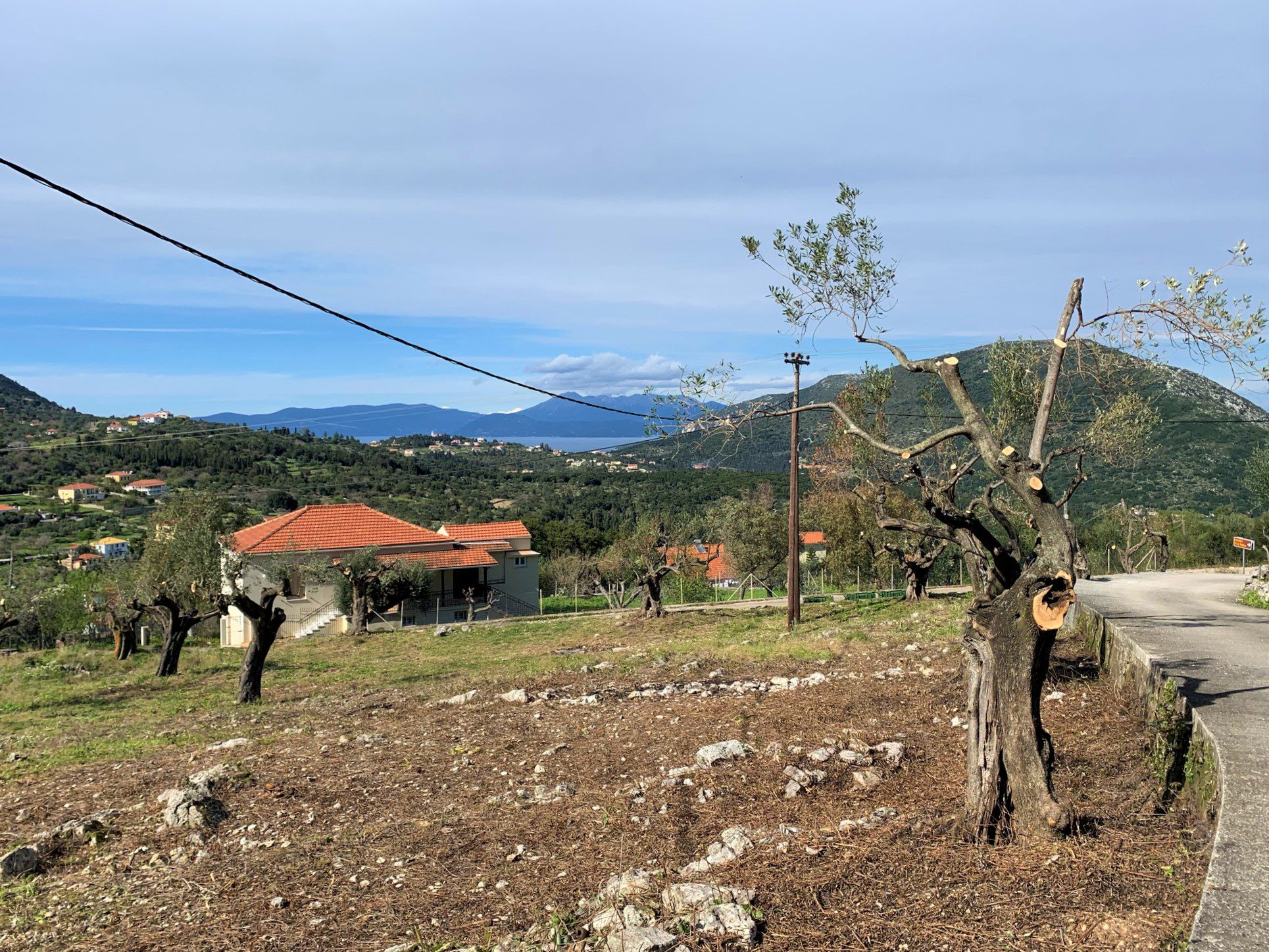 Landscape and terrain of land for sale in Ithaca Greece, Stavros