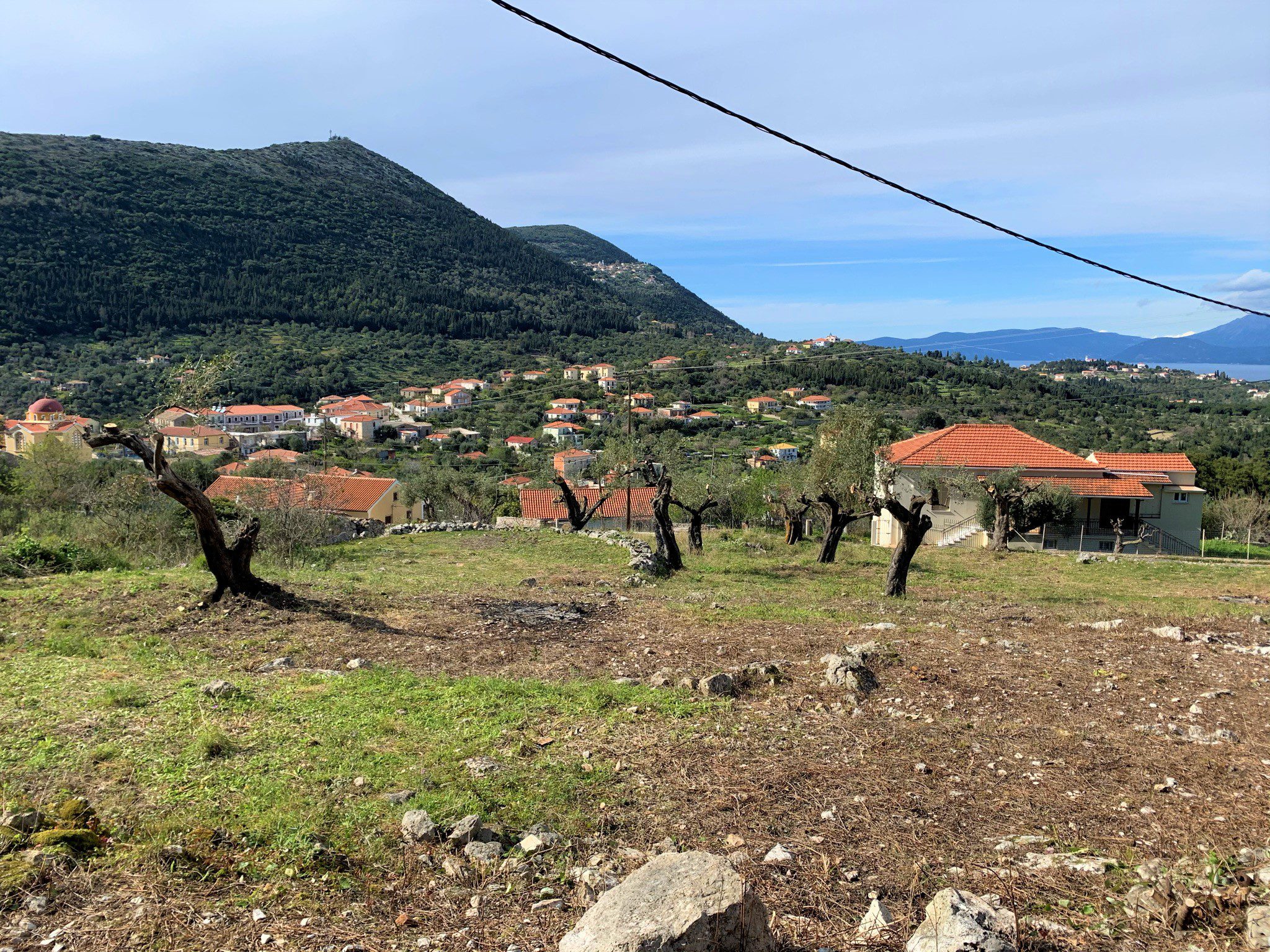 Landscape and terrain of land for sale in Ithaca Greece, Stavros