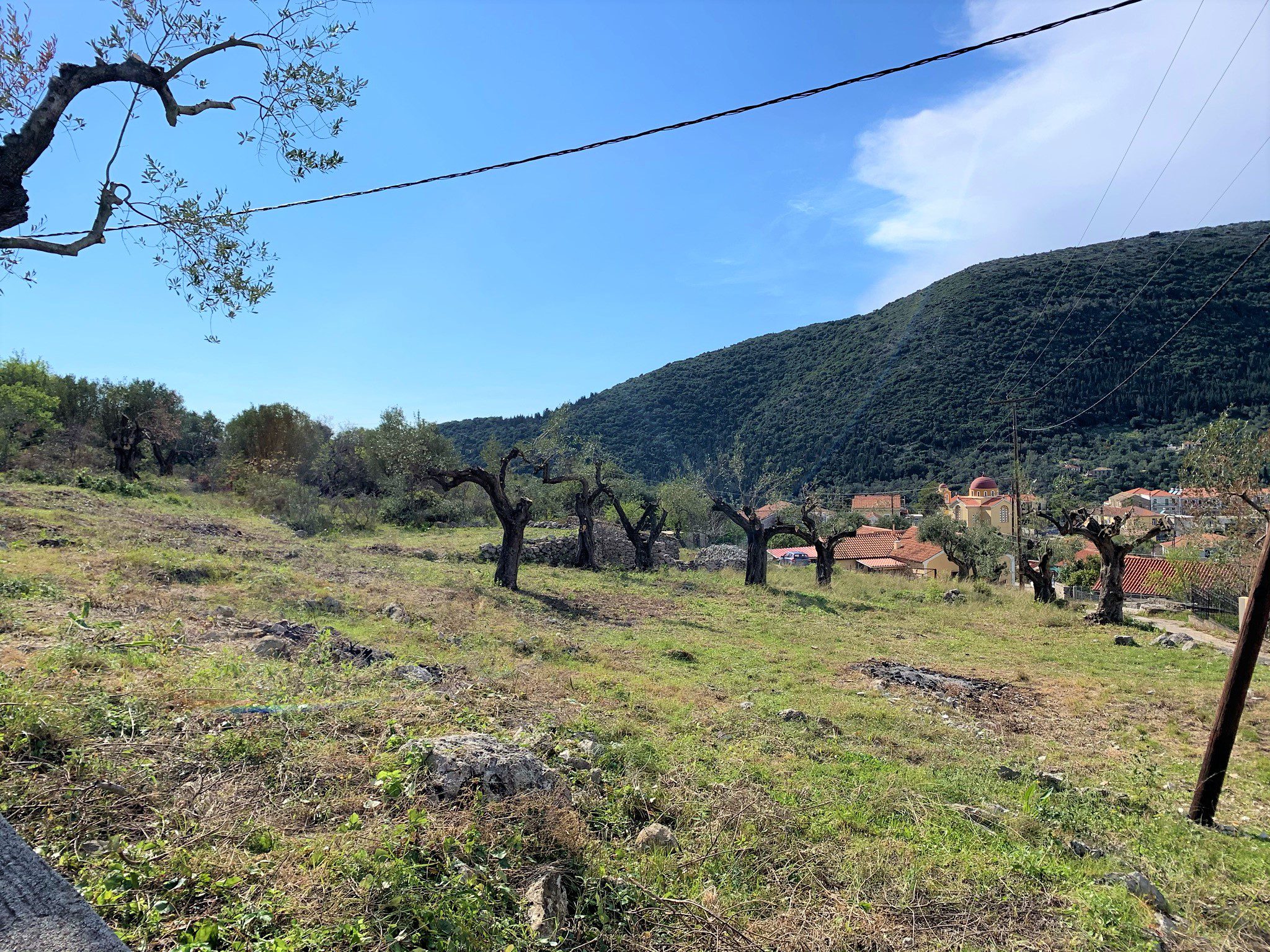 Landscape and terrain of land for sale in Ithaca Greece, Stavros