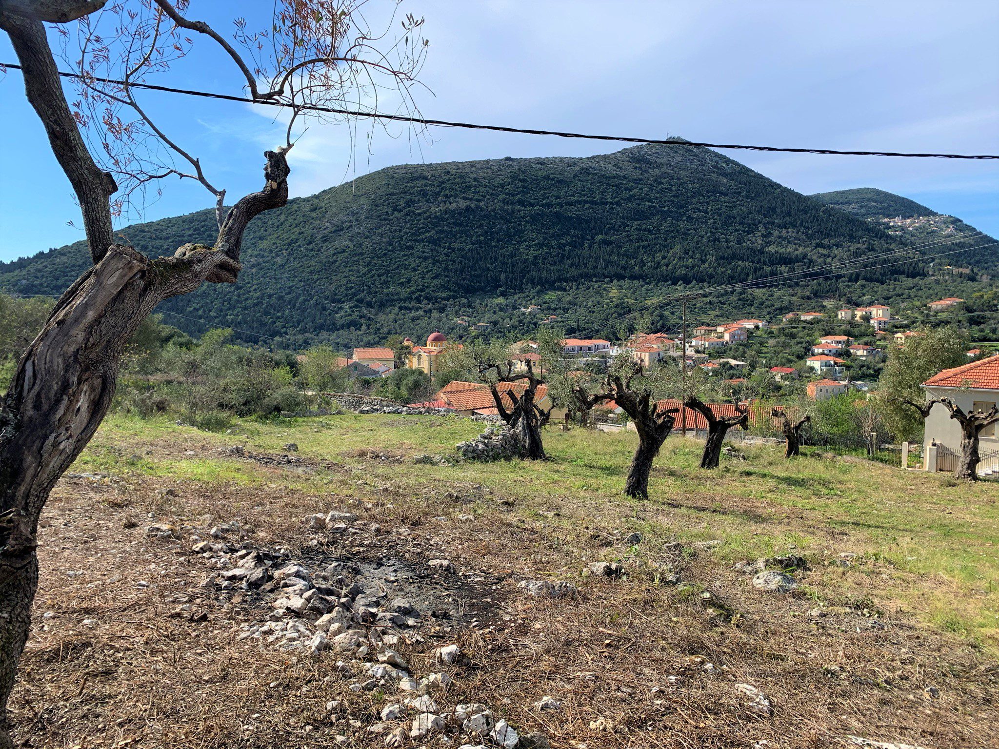 Landscape and terrain of land for sale in Ithaca Greece, Stavros