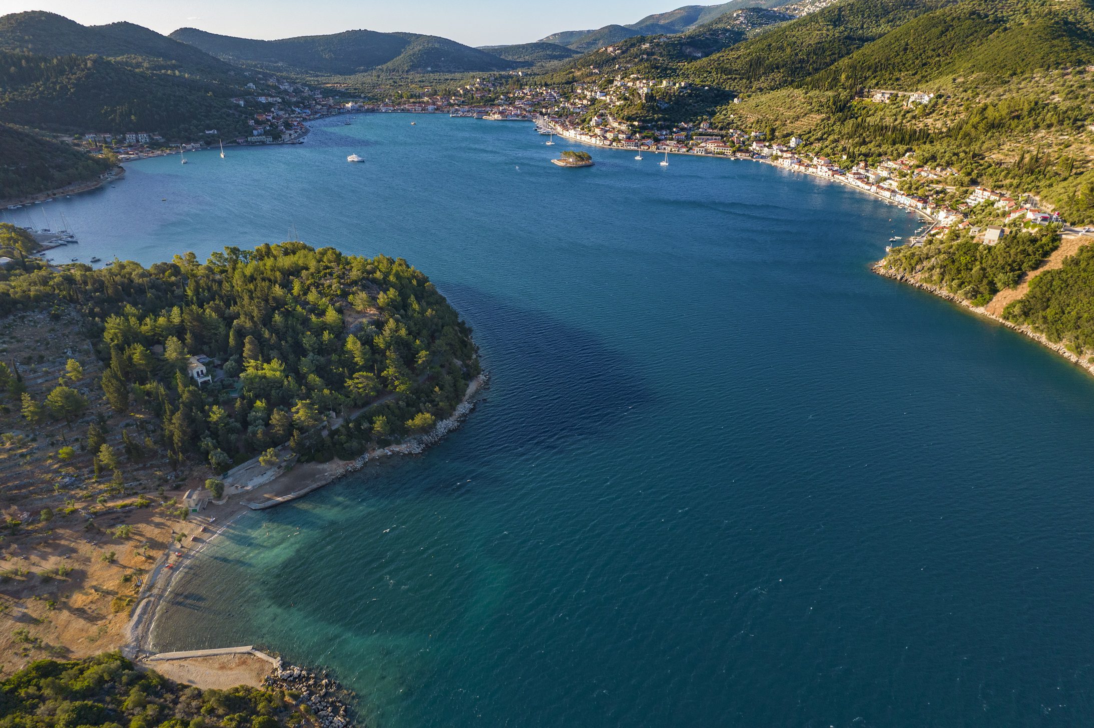 Aerial view of Villa for rent Ithaca Greece, Vathi