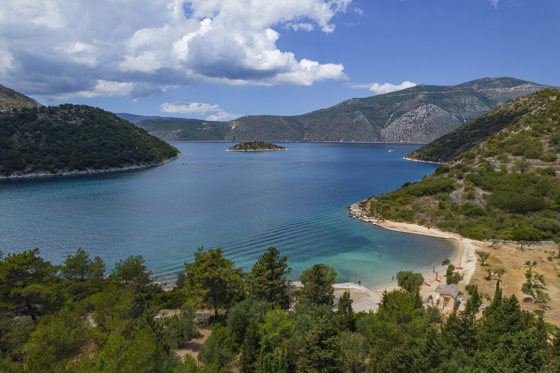 Aerial view of Villa for rent Ithaca Greece, Vathi