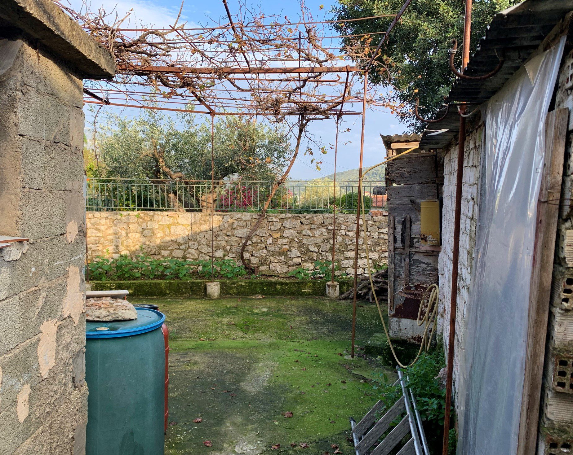 Outside terrace of house for sale in Ithaca Greece, Vathi