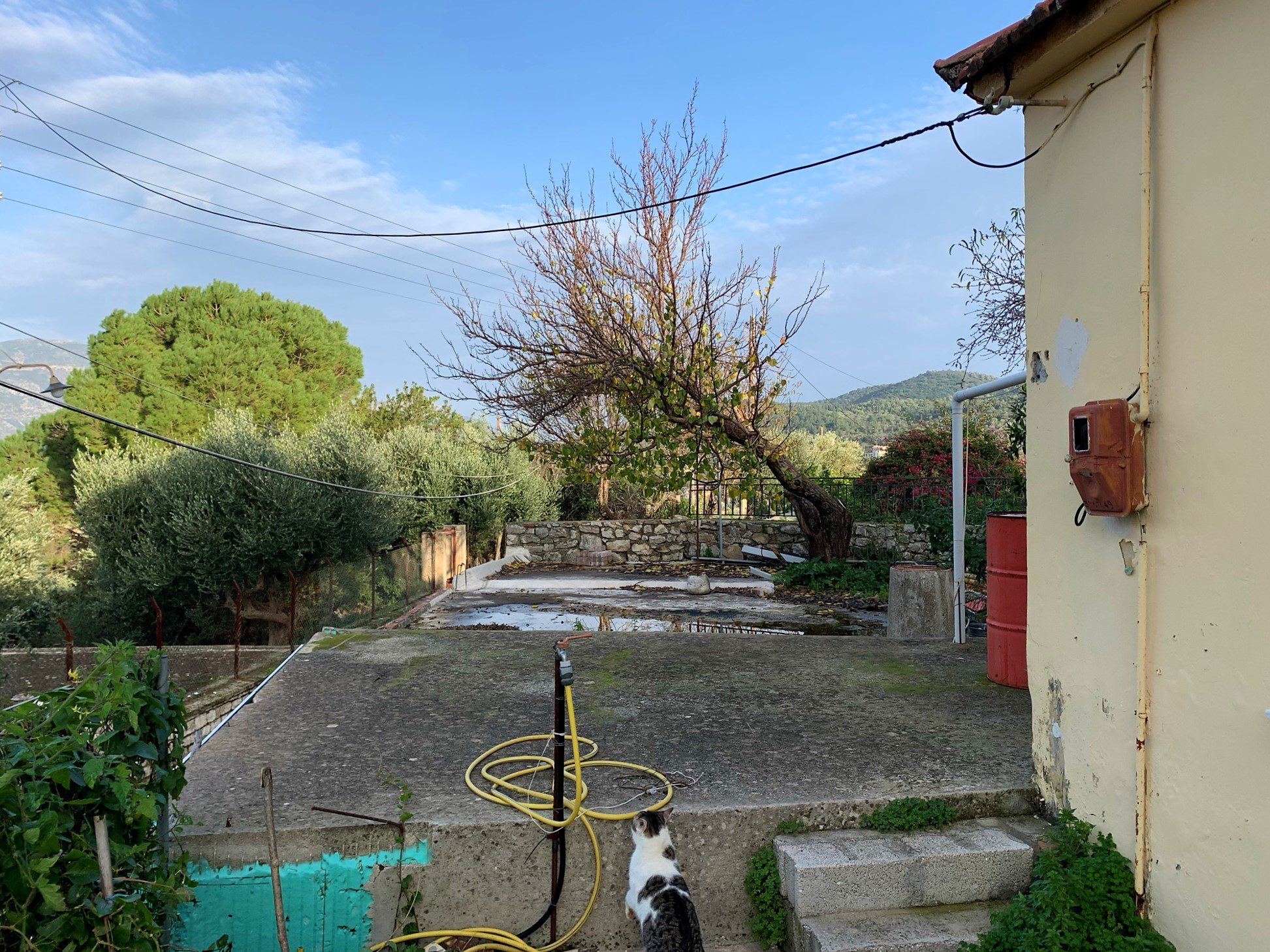 Outside terrace of house for sale in Ithaca Greece, Vathi