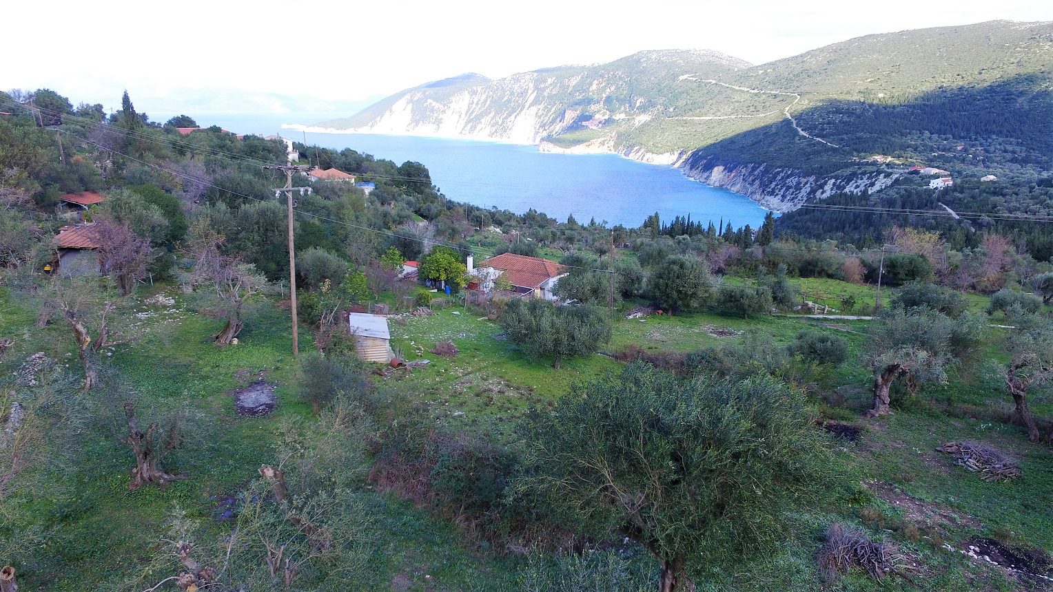 Terrain and sea view of land for sale in Ithaca Greece, Kolleri