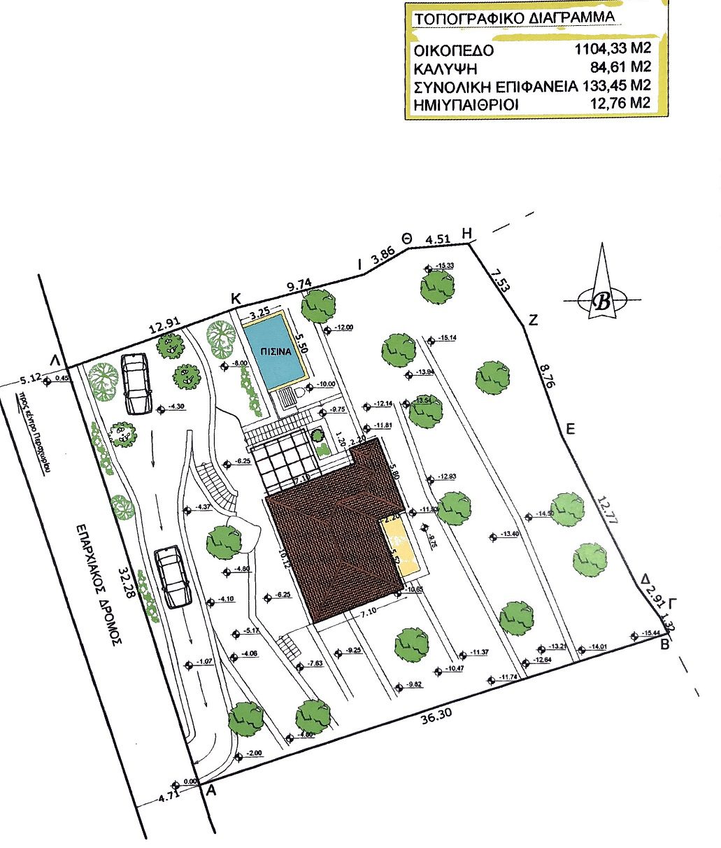 Aerial view of land with license for sale in Ithaca Greece, Perachori