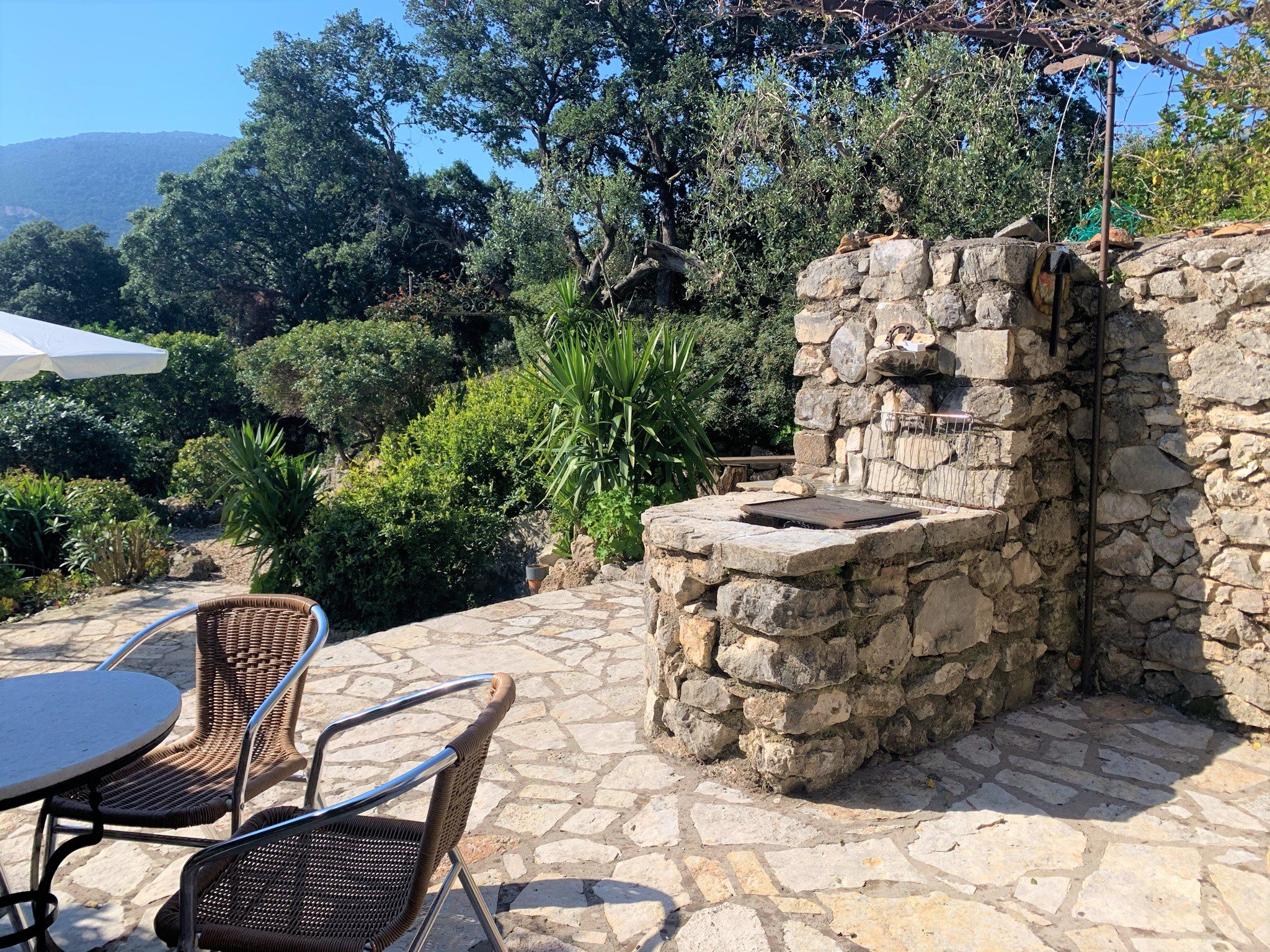 Stone terrace courtyard house for sale Ithaca Greece, Lahos