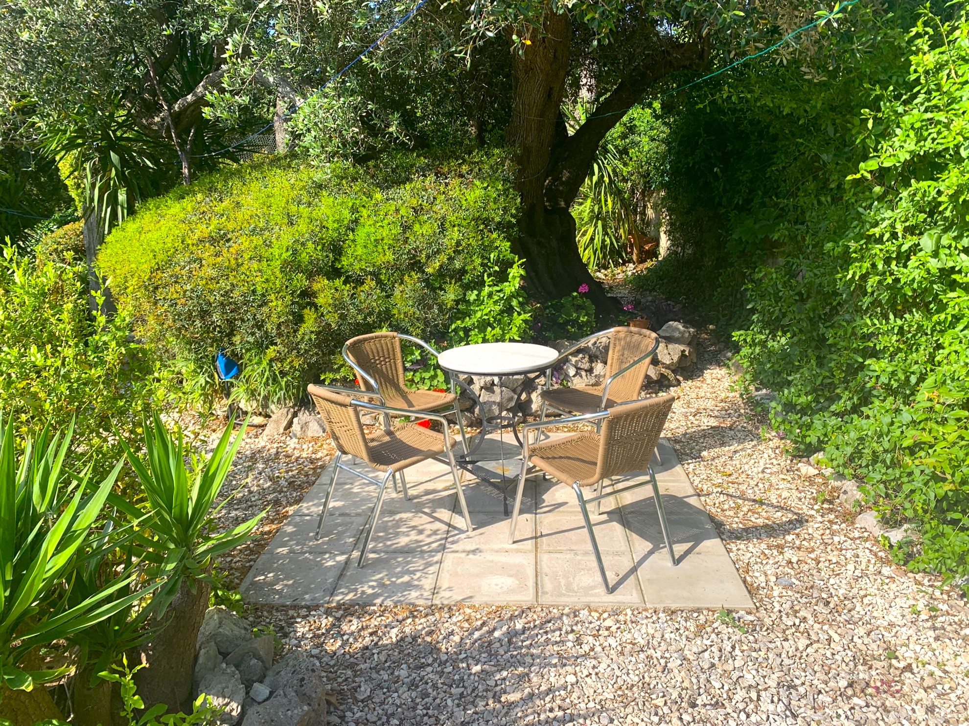 Garden table of house for sale in Ithaca Greece, Lahos