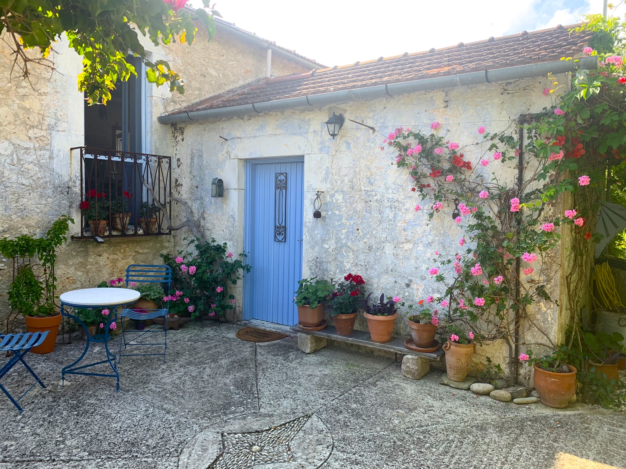 Stone front entrance of house for sale in Ithaca Greece, Lahos
