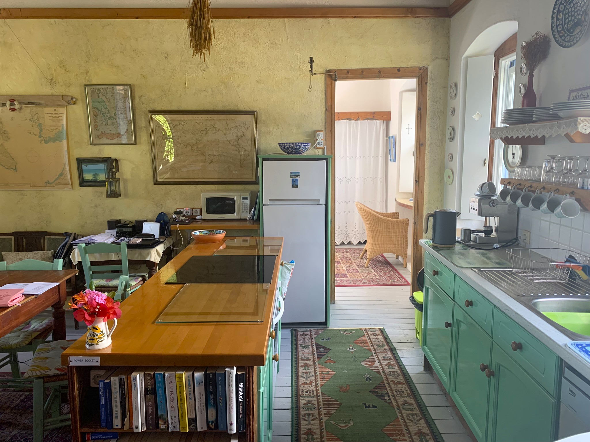 Open plan kitchen of house for sale in Ithaca Greece, Lahos