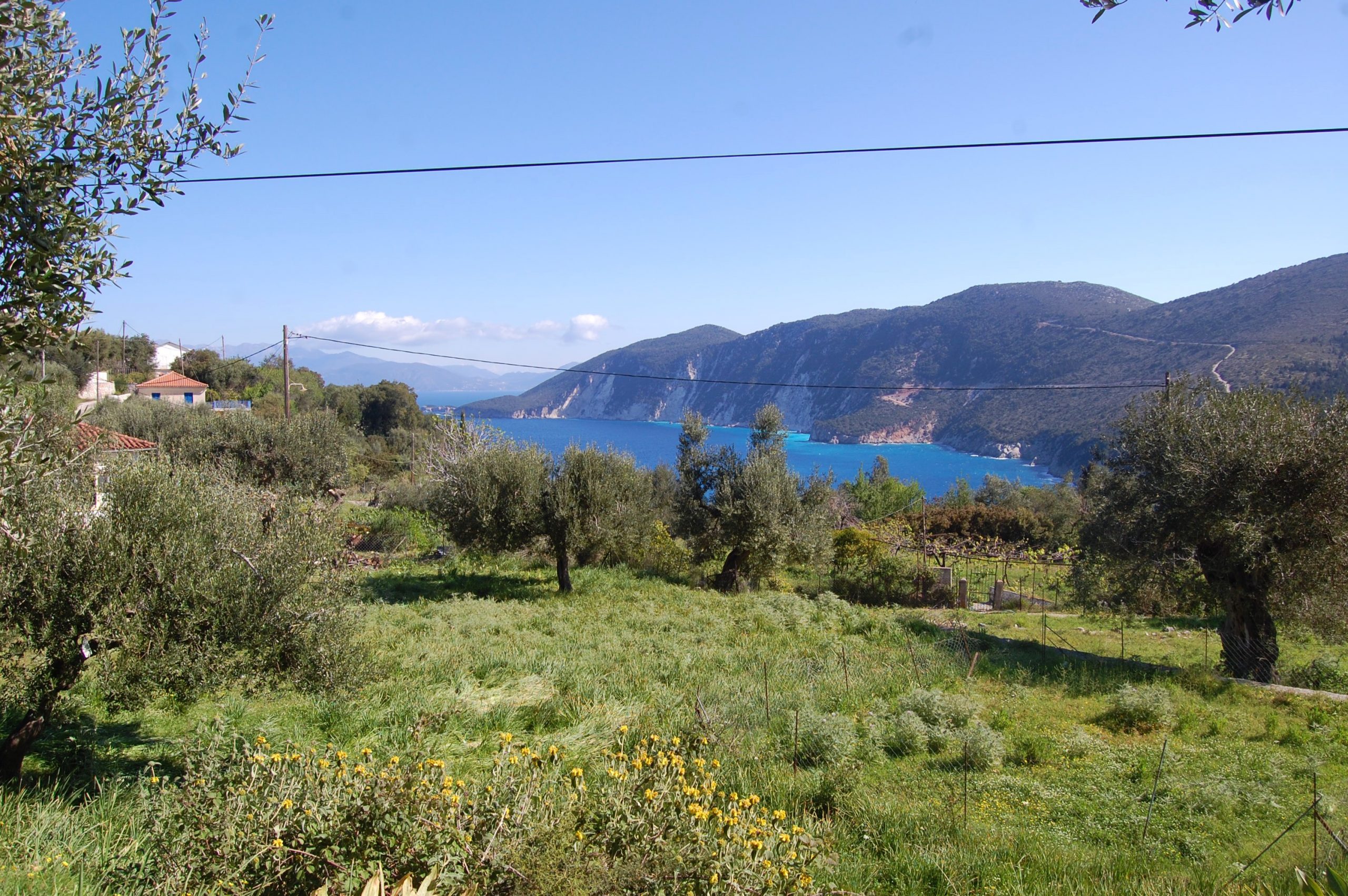 Sea view from land for sale in Ithaca Greece, Kolleri