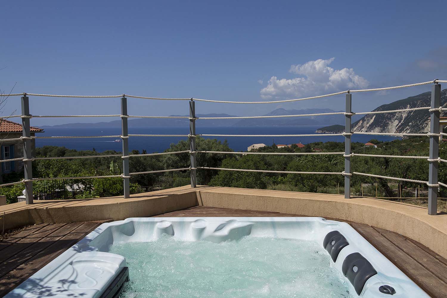 Outdoor terrace of house for sale in Ithaca Greece, Ag. Saranda