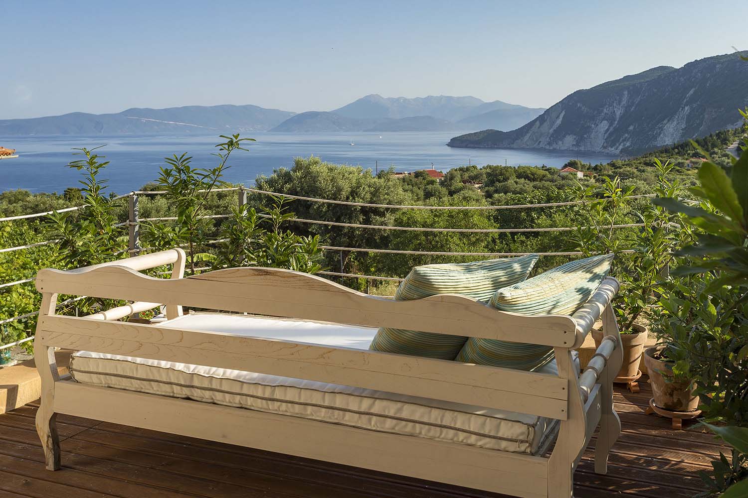 Outdoor terrace of house for sale in Ithaca Greece, Ag. Saranda