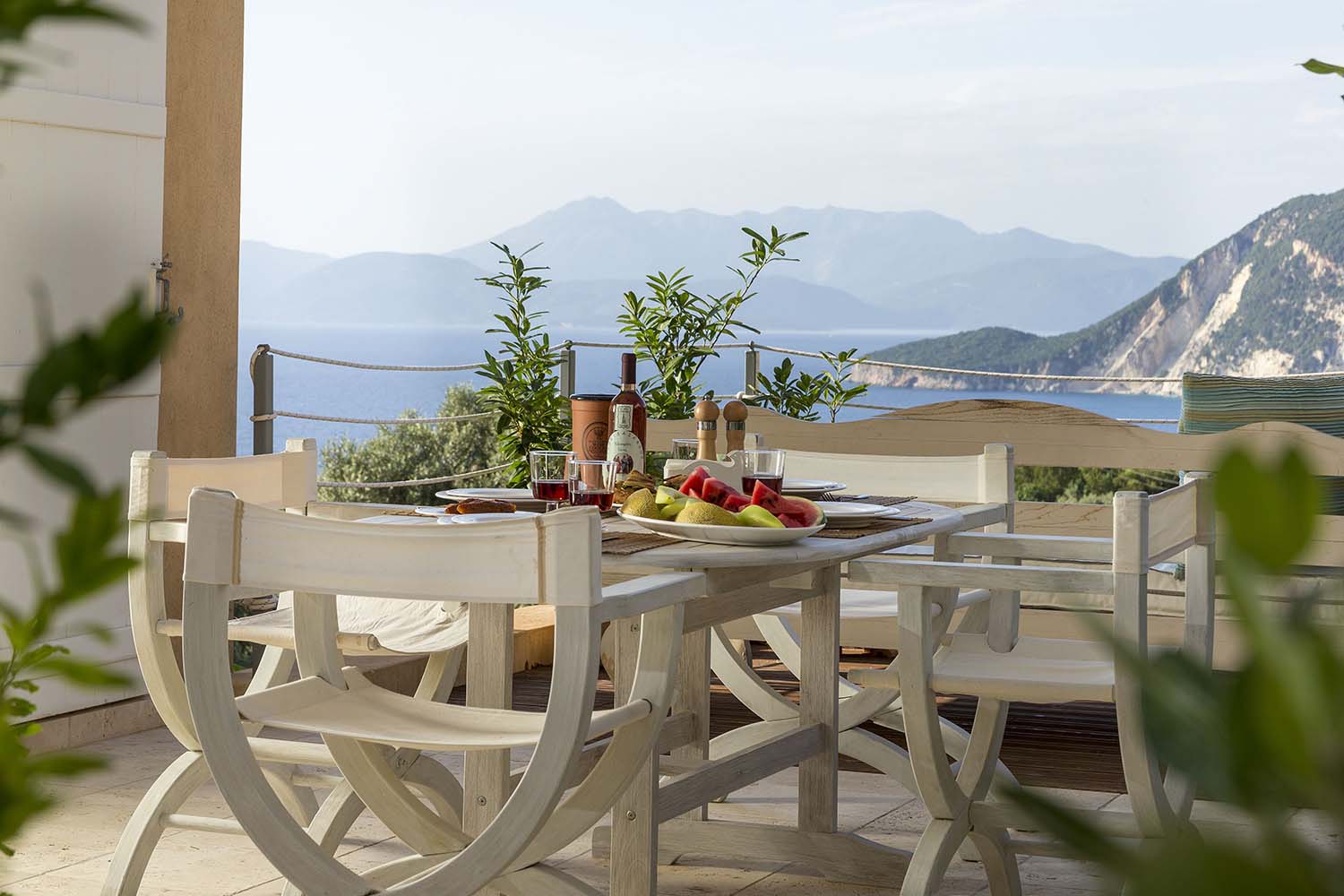 Outdoor terrace of house for sale in Ithaca Greece, Ag. Saranda