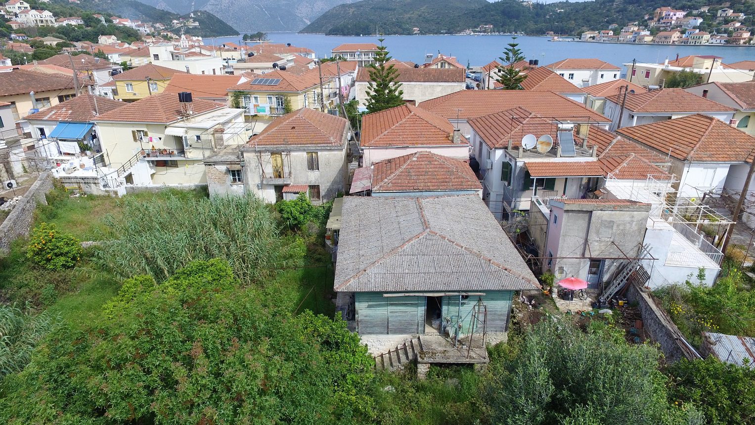 Aerial view of house for sale in Ithaca Greece Vathi