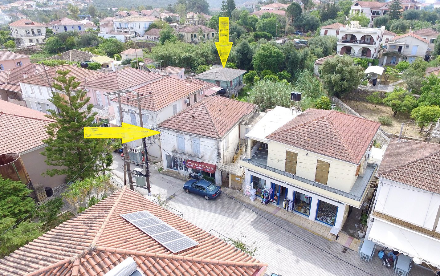 Aerial view and location of house for sale in Ithaca Greece Vathi
