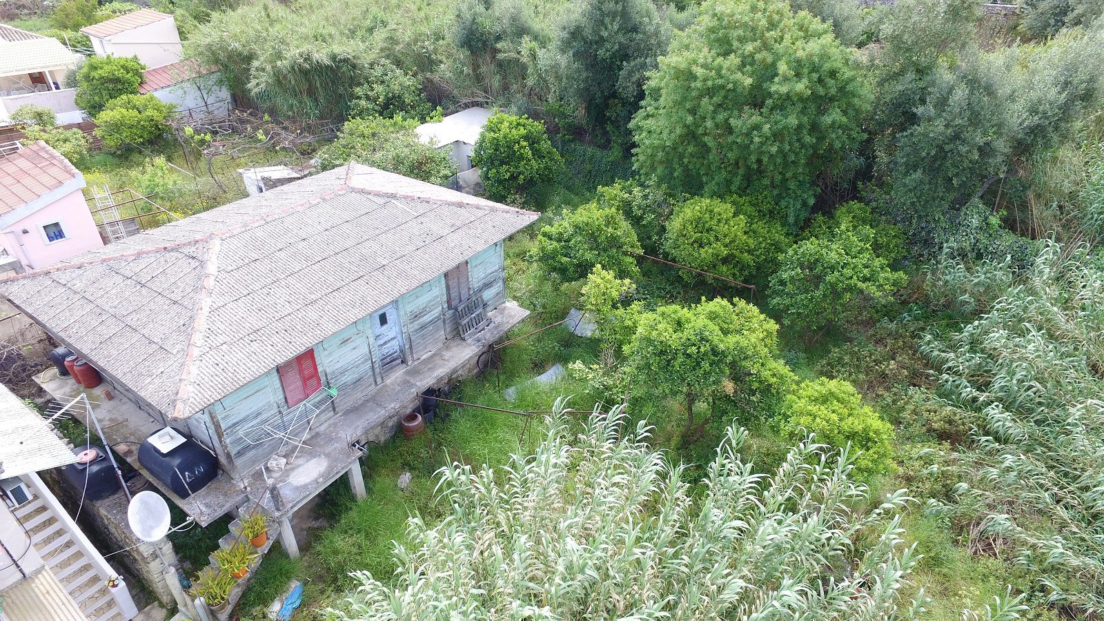 Aerial view of house for sale in Ithaca Greece Vathi