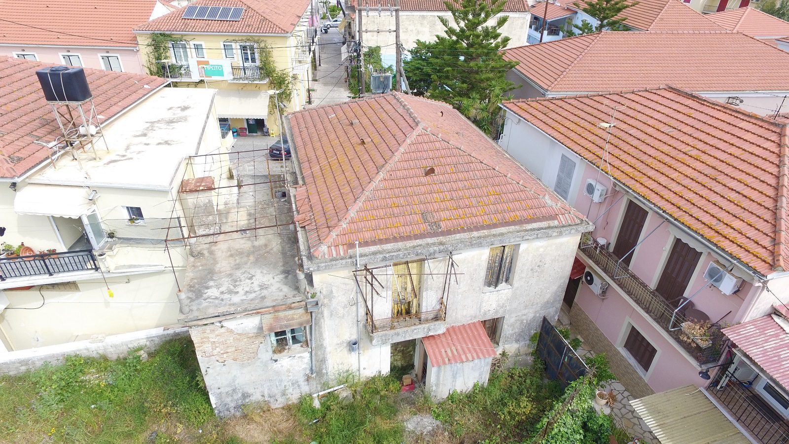 Aerial view of house for sale in Ithaca Greece Vathi