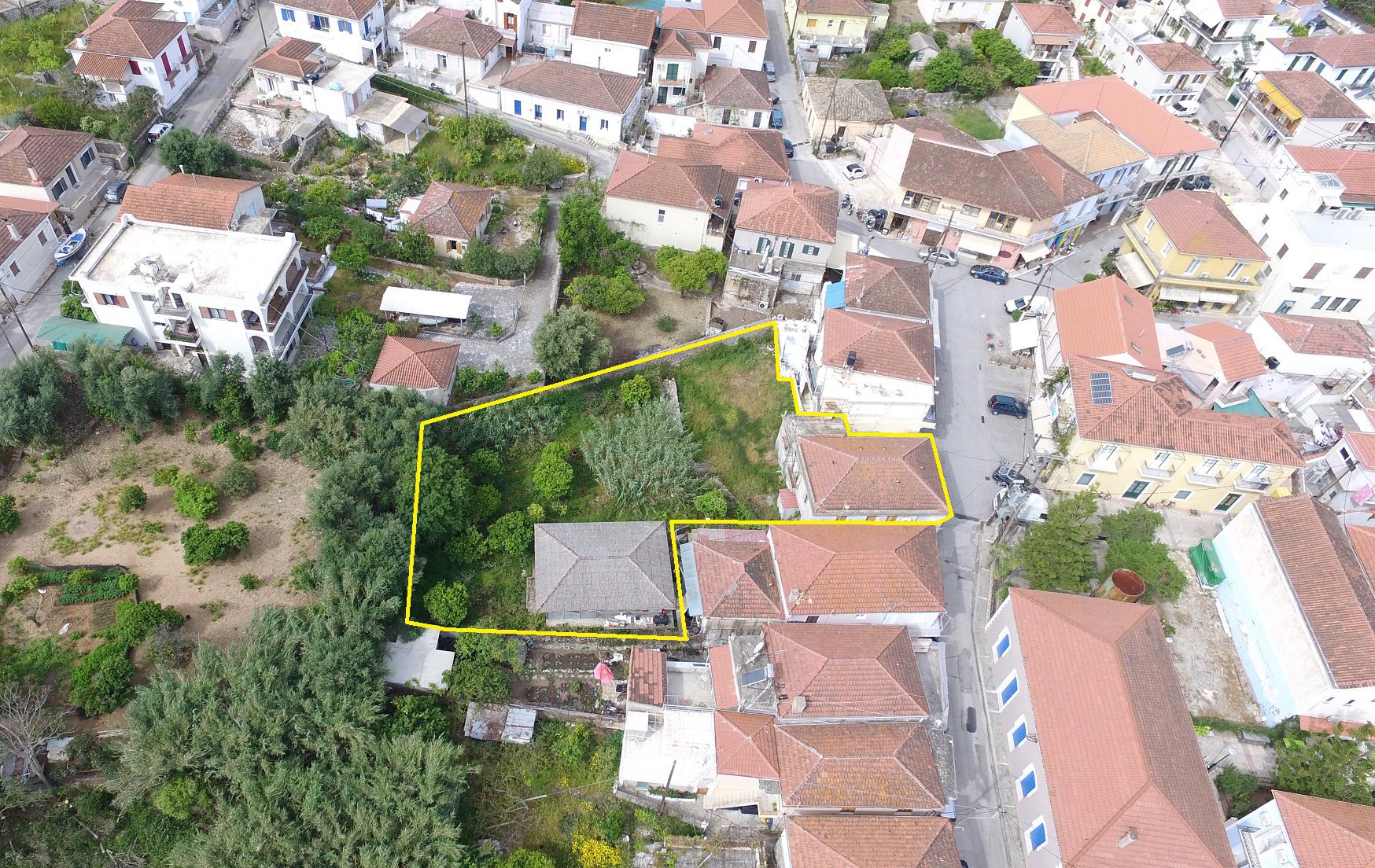 Aerial view of house for sale in Ithaca Greece Vathi