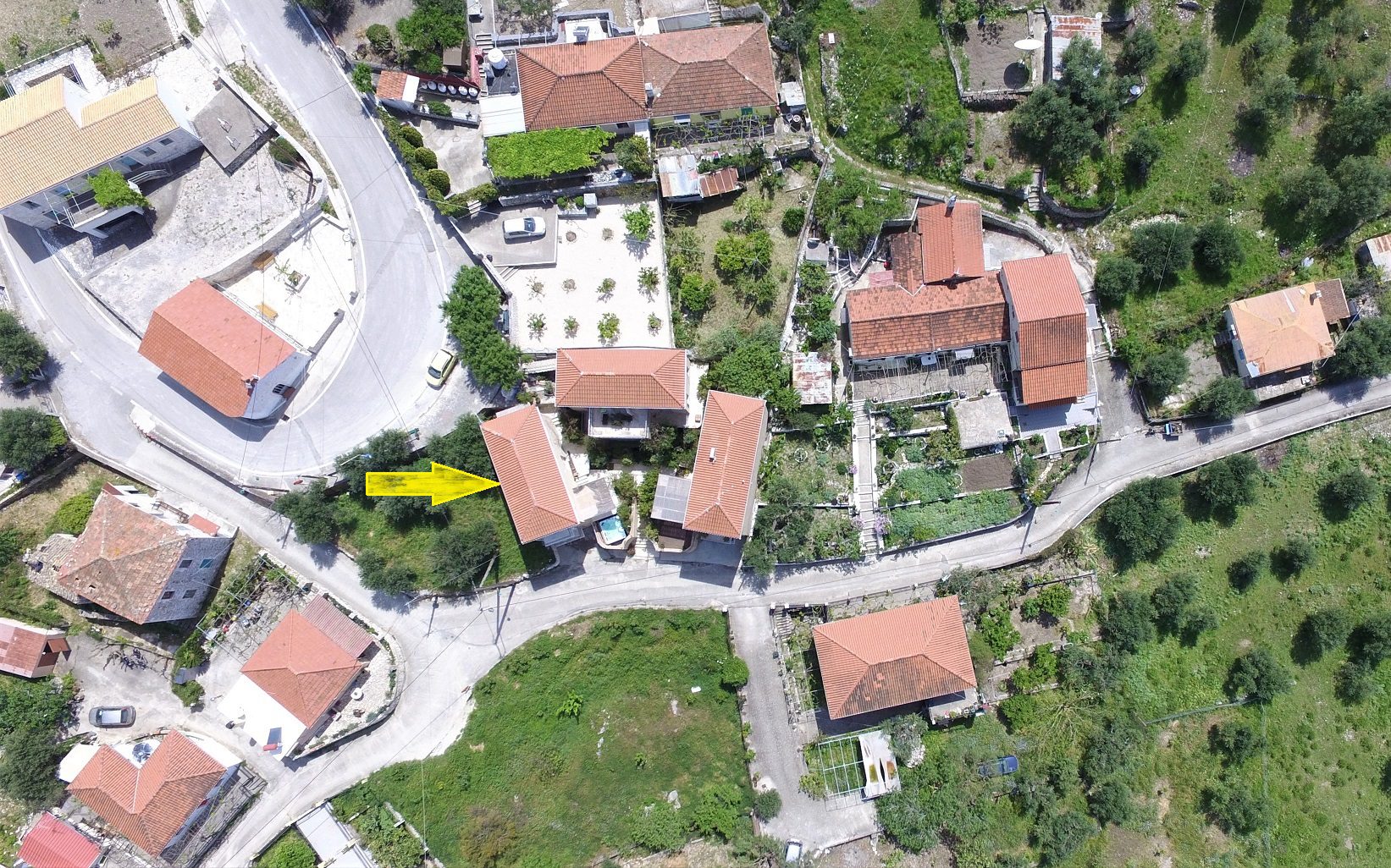 Aerial view of house for sale Ithaca Greece, Ag Saranda