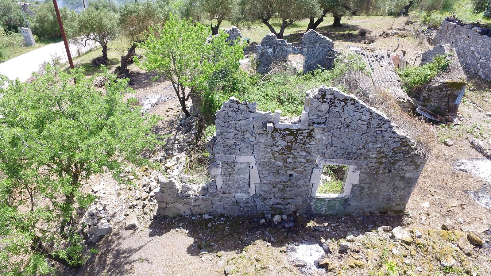 Aerial view and border of land for sale Ithaca Greece, Ag Saranda