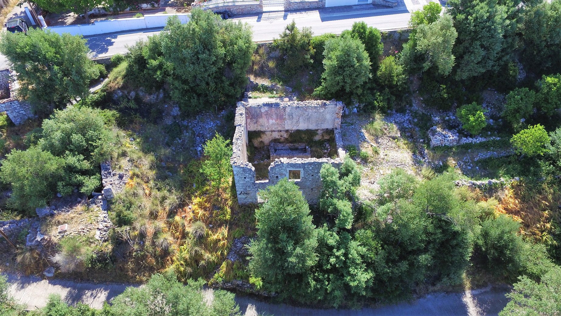 Aerial view of land for sale on Ithaca Greece, Lefki