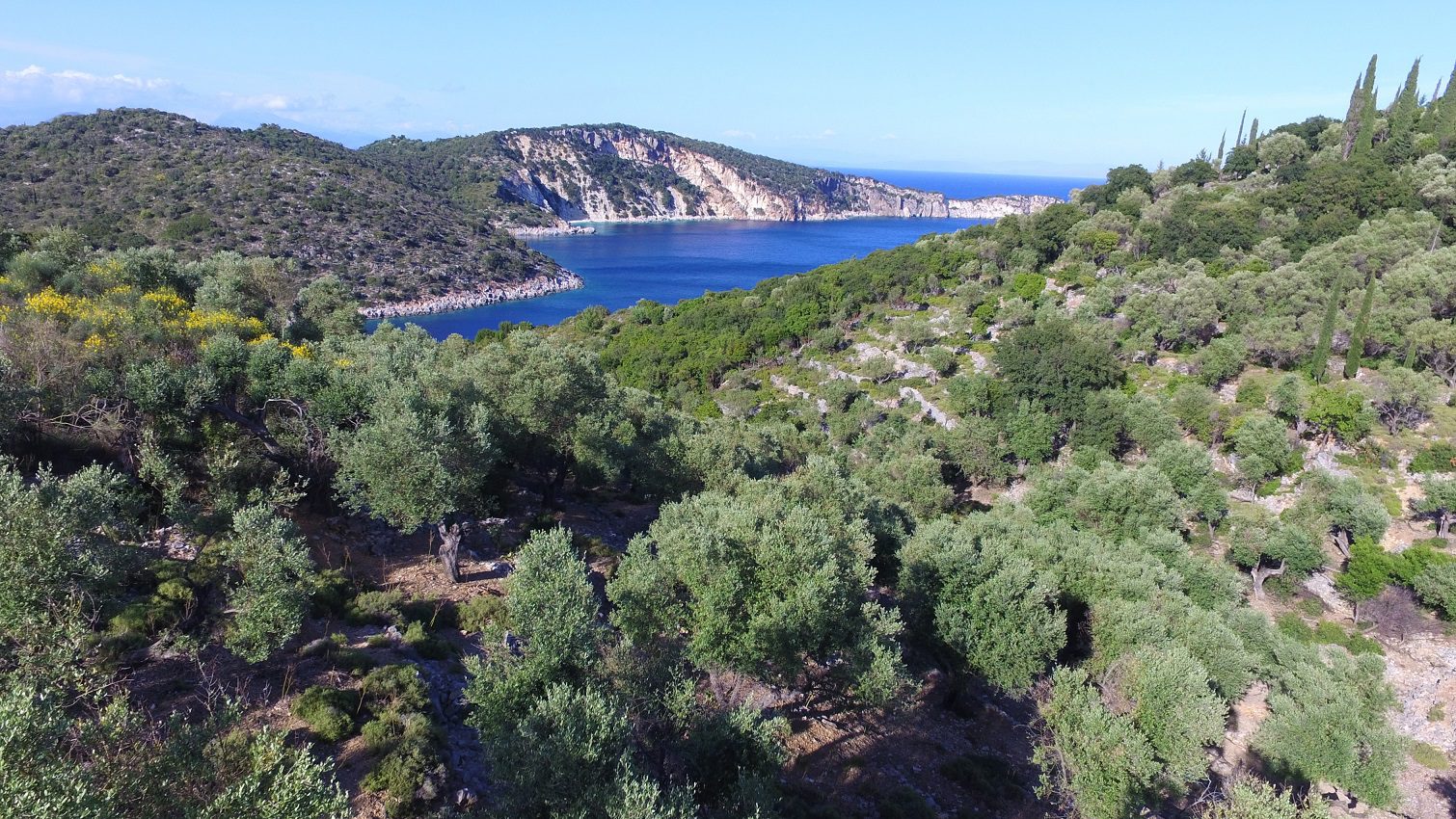 View from land for sale on Ithaca Greece, Vathi
