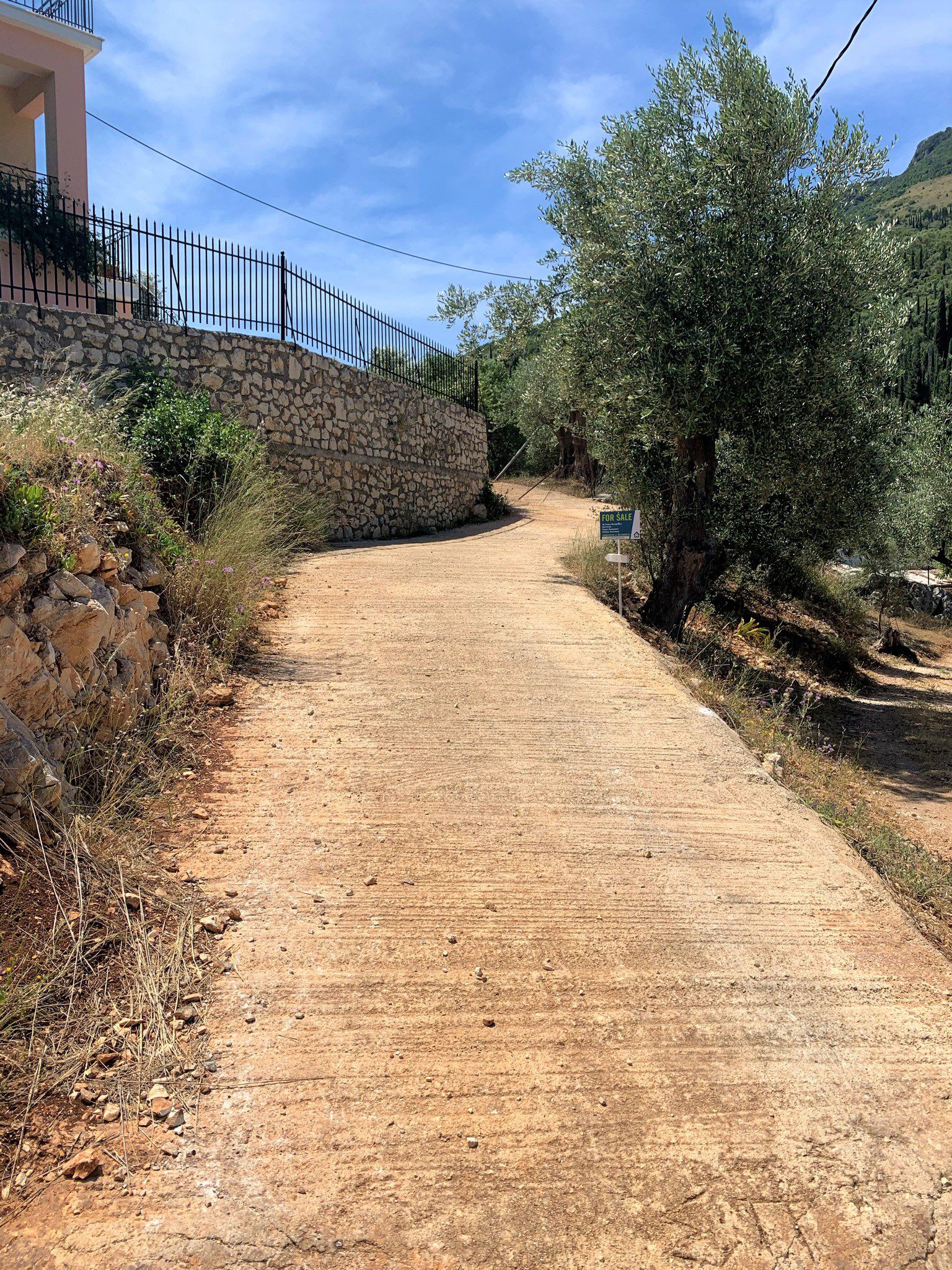 Road to land for sale on Ithaca Greece, Vathi
