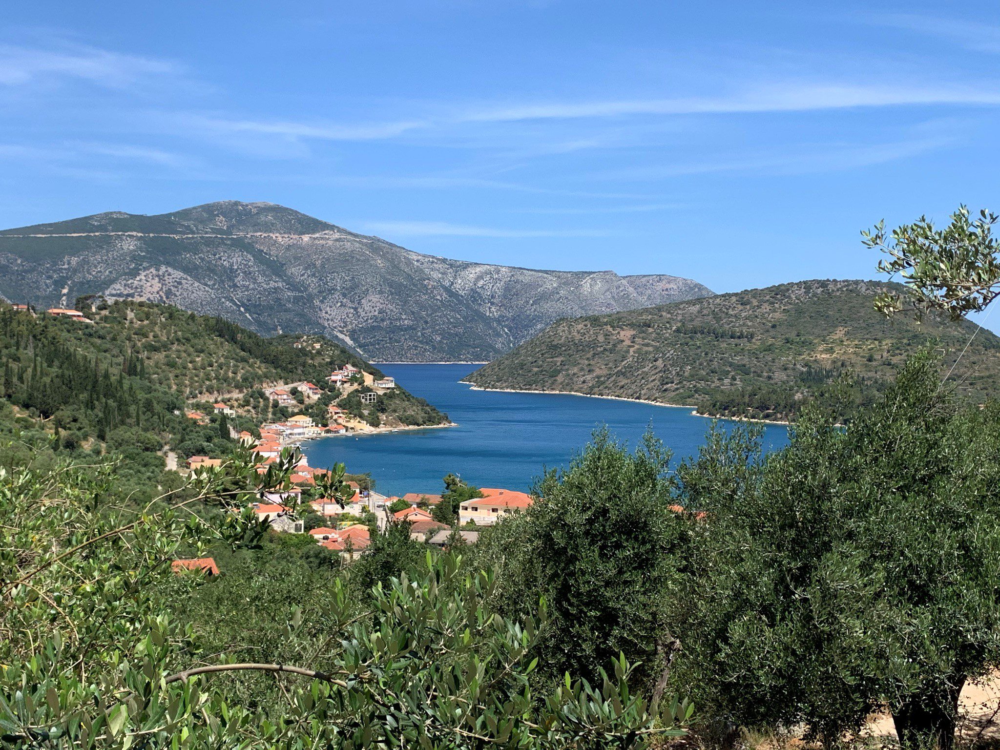 Sea view of land for sale on Ithaca Greece, Vathi