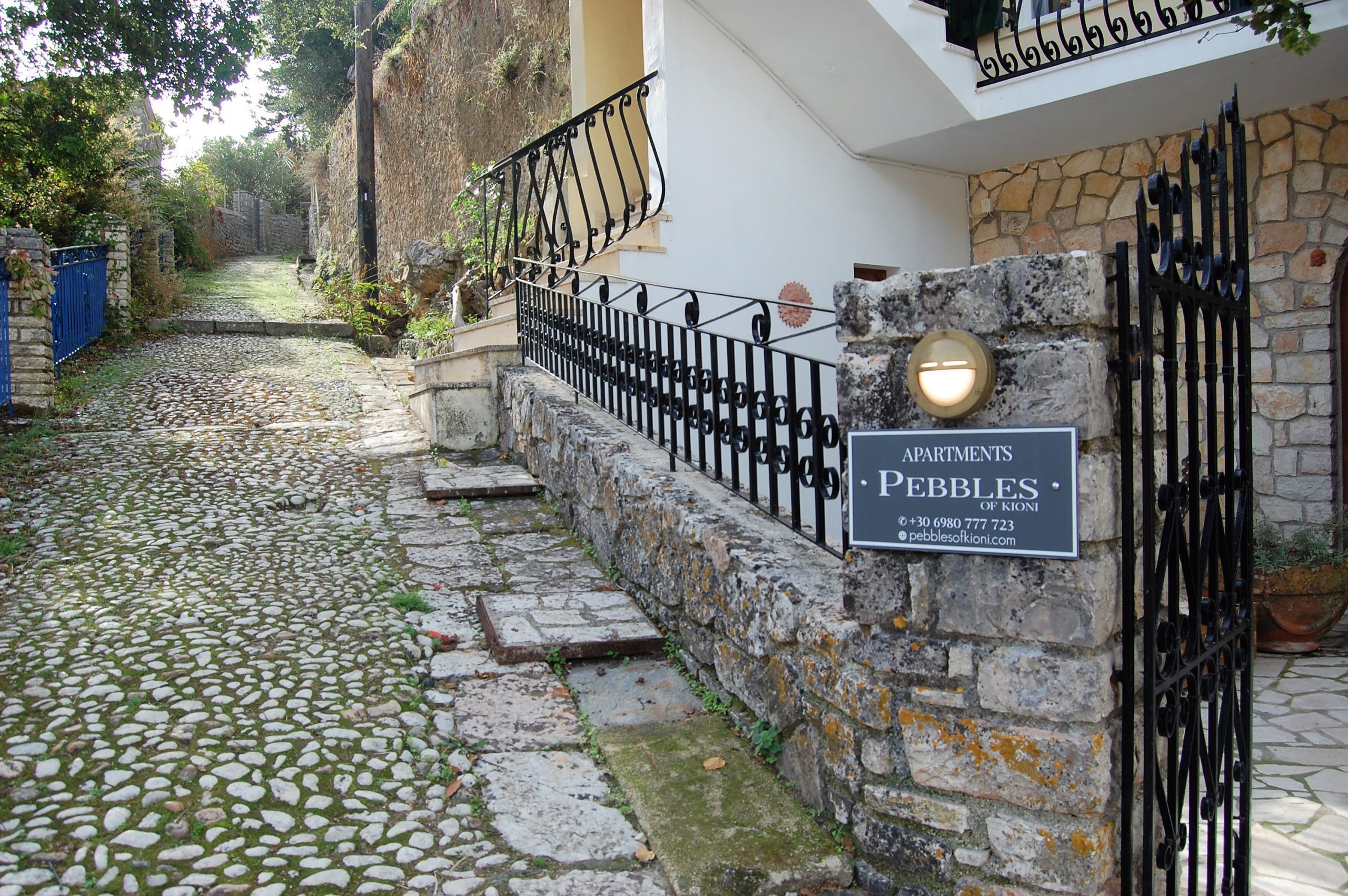 Exterior of holiday apartments for rent Ithaca Greece, Kioni