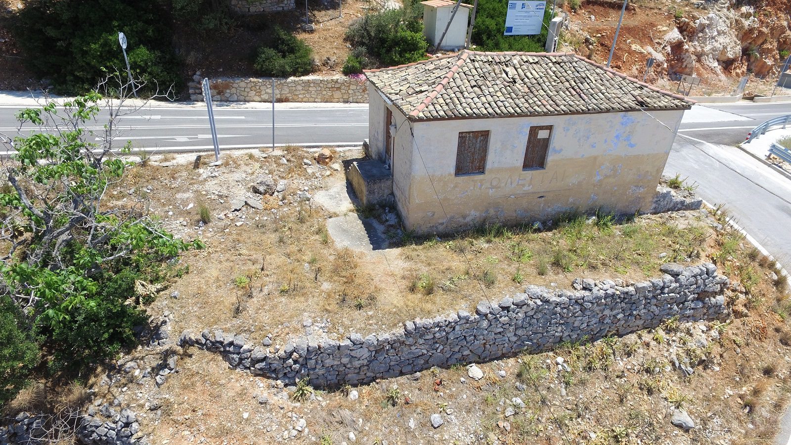 Aerial view of building for sale Ithaca Greece, Piso Aetos