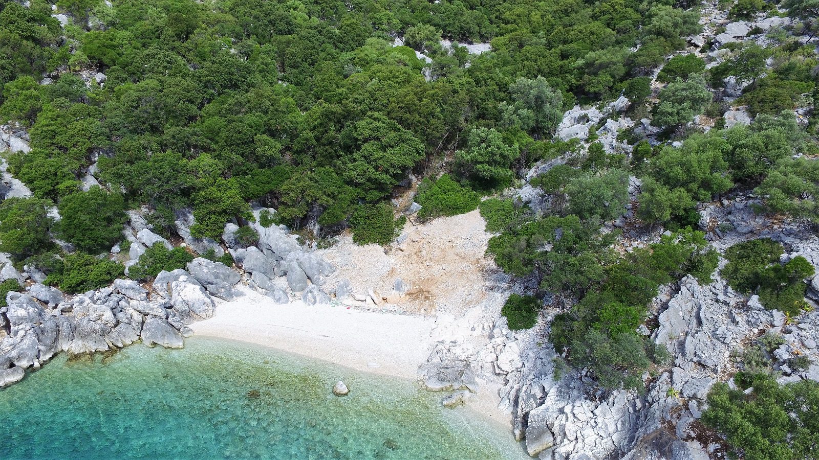 Aerial view of land for sale on Ithaca Greece, Meganisi