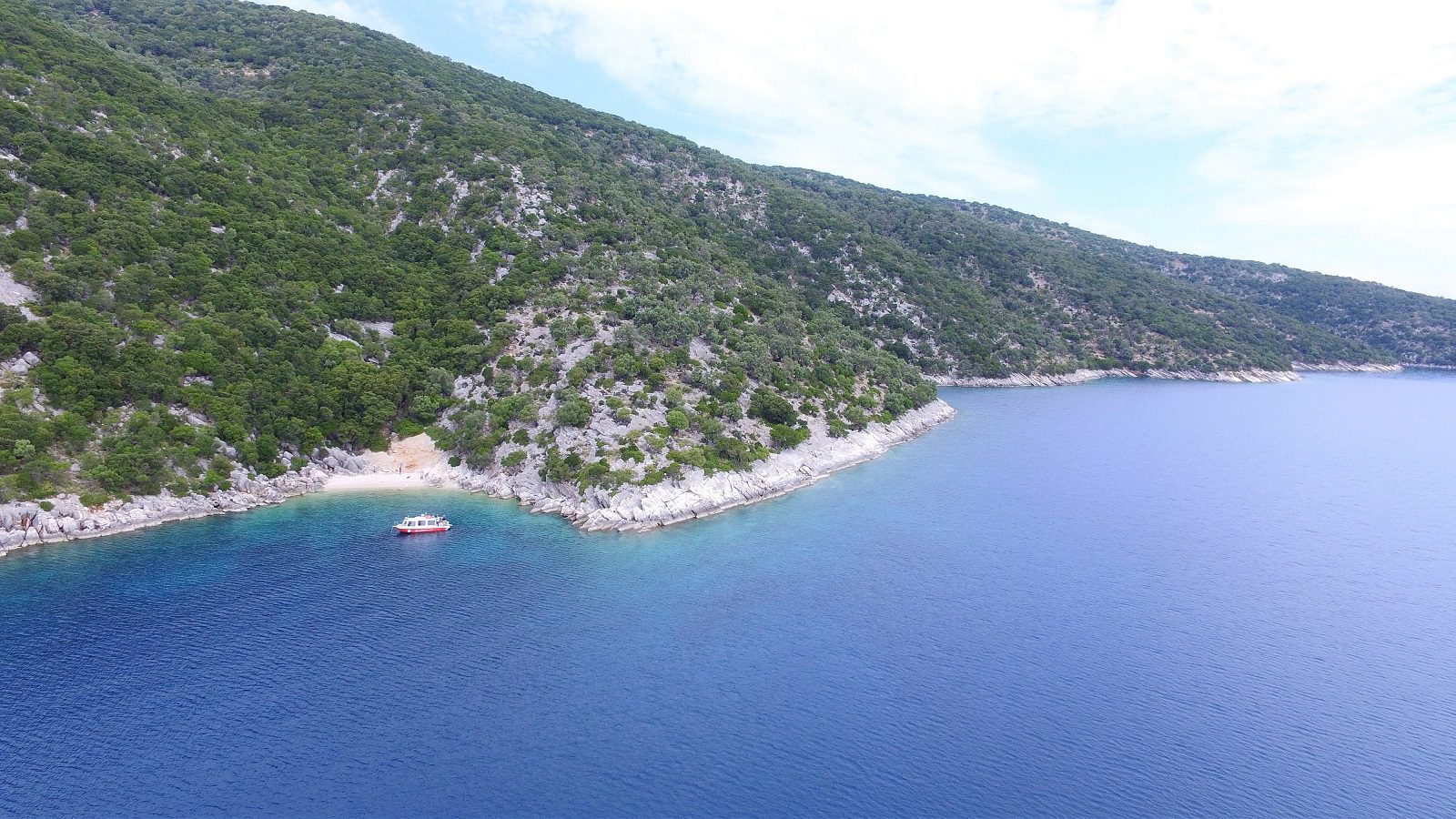 Aerial view of land for sale on Ithaca Greece, Meganisi