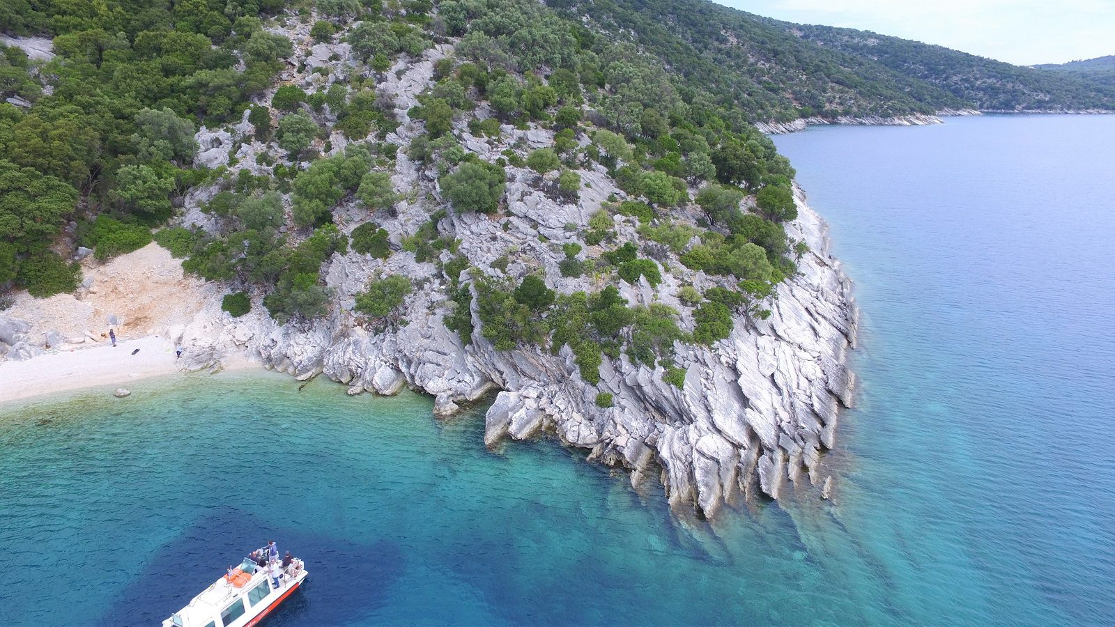Aerial view of land for sale on Ithaca Greece, Meganisi
