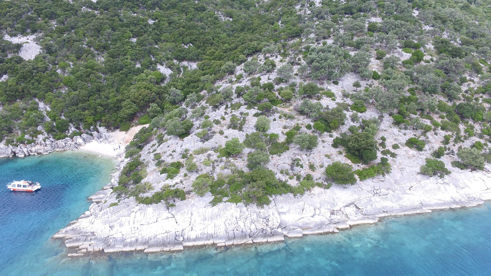 Aerial view of land for sale on Ithaca Greece, Meganisi