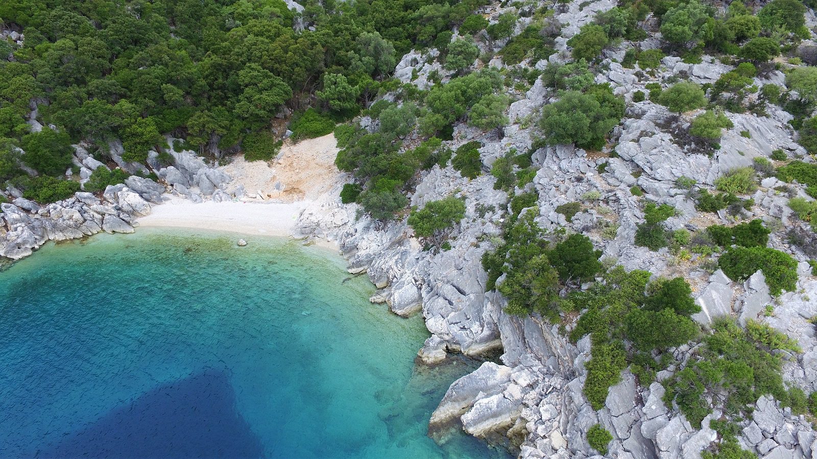 Aerial view of land for sale on Ithaca Greece, Meganisi