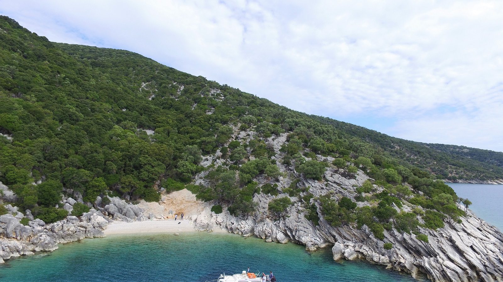 Aerial view of land for sale on Ithaca Greece, Meganisi