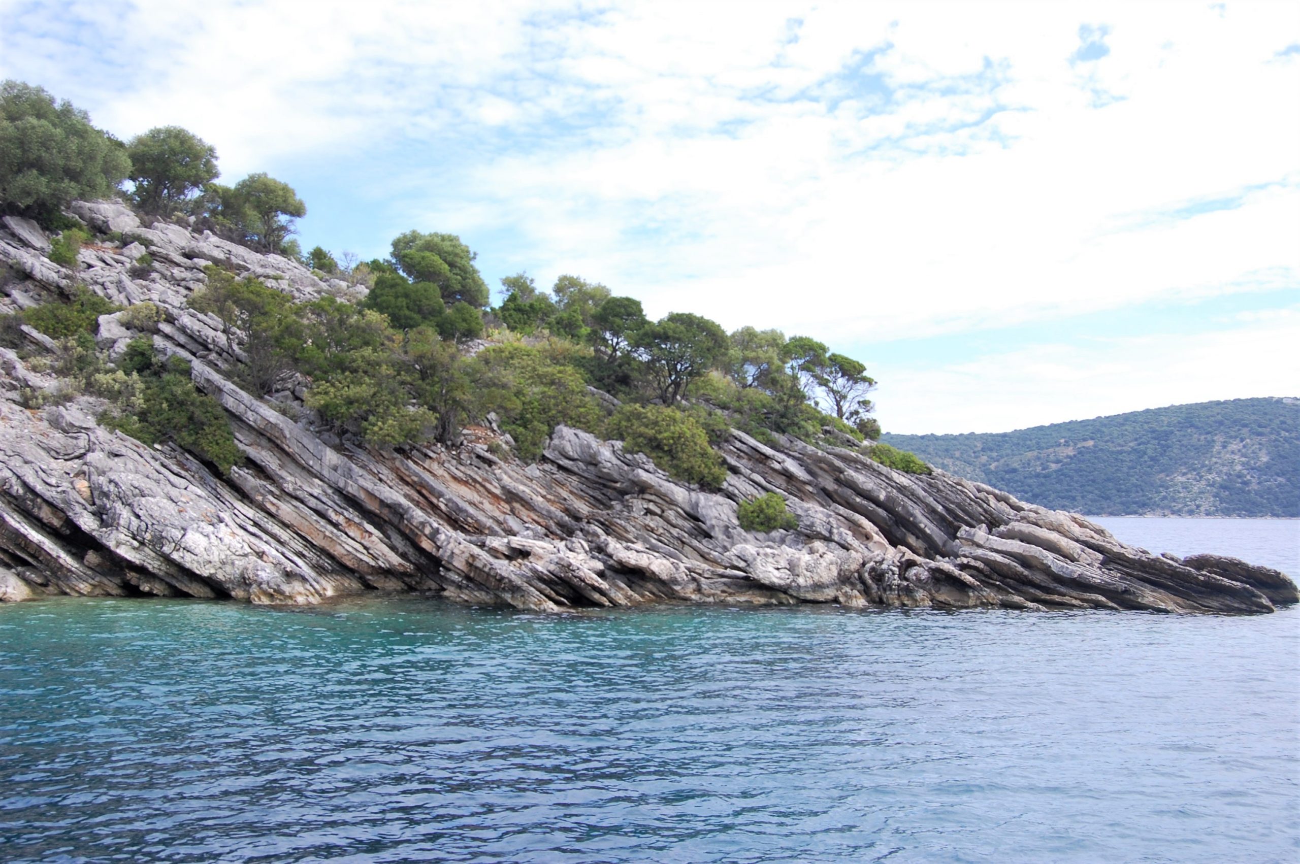 View from distance of land for sale on Ithaca Greece, Meganisi