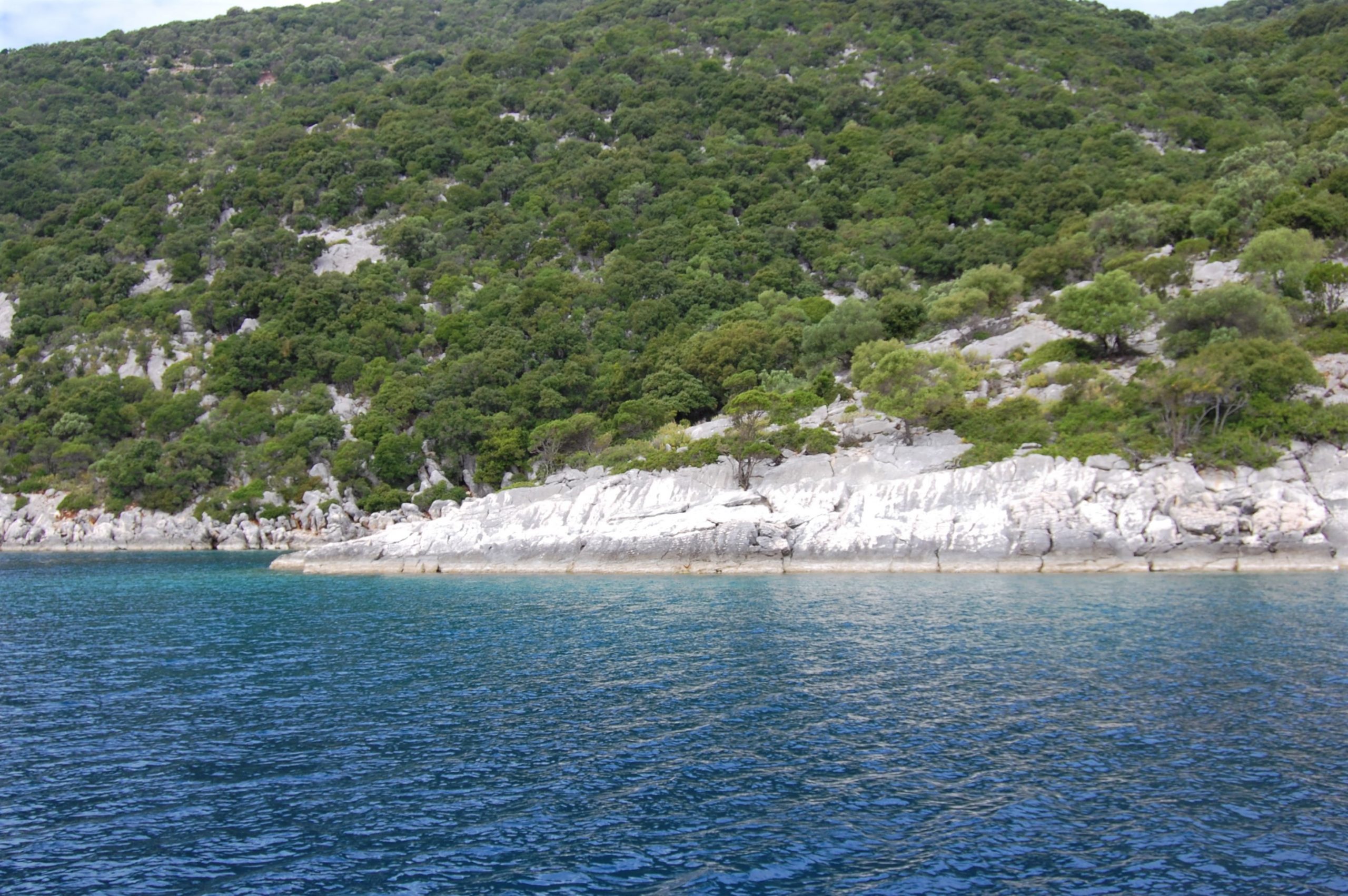 View from distance of land for sale on Ithaca Greece, Meganisi