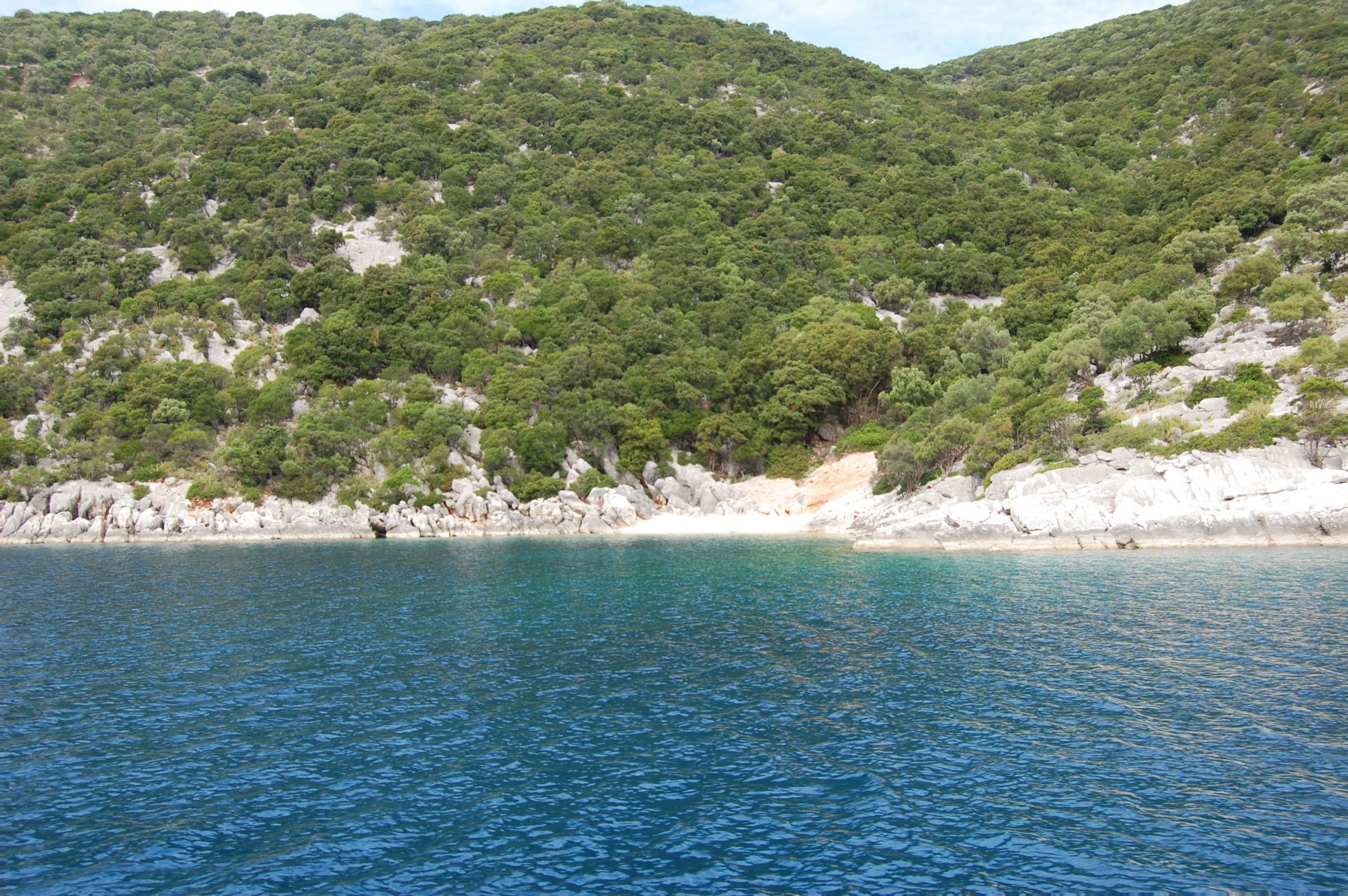 View from distance of land for sale on Ithaca Greece, Meganisi
