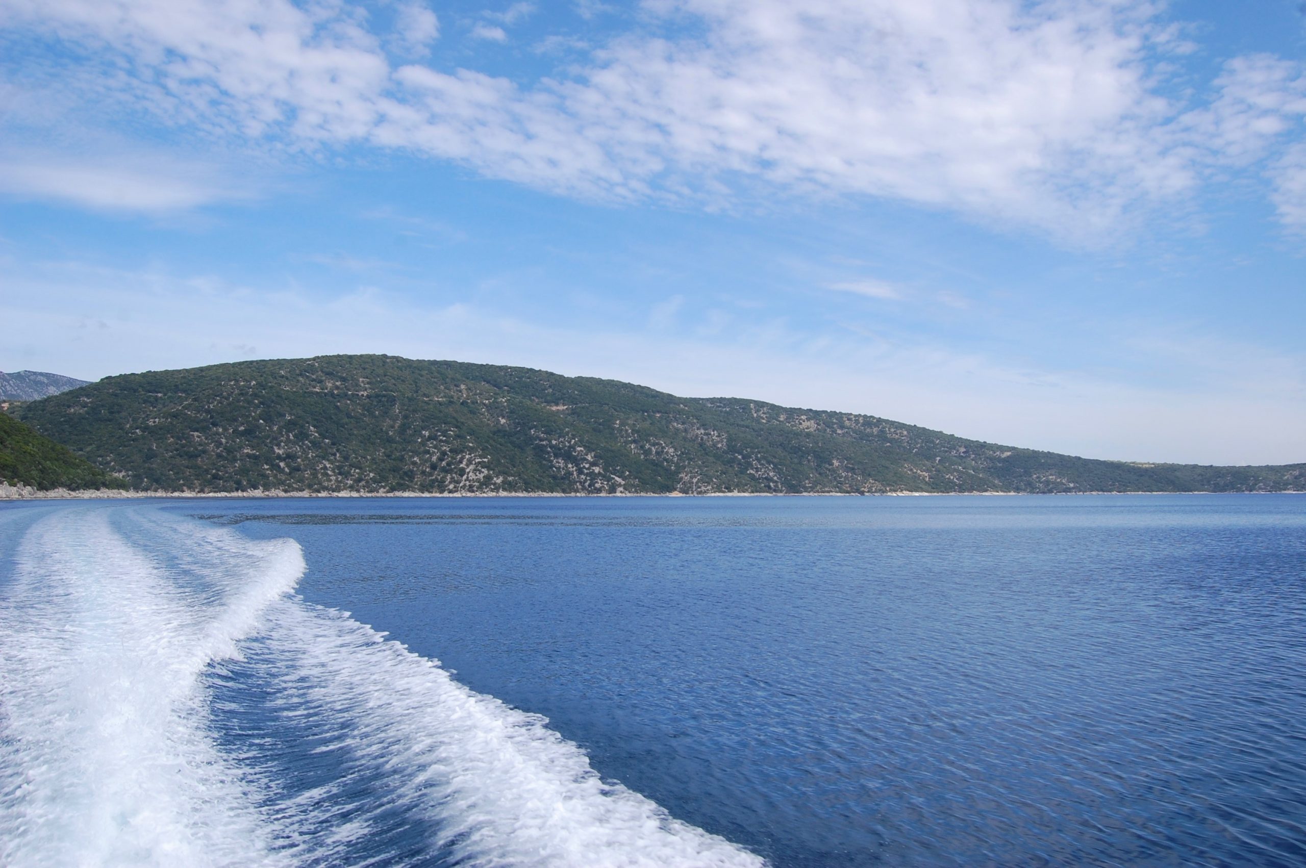 View from distance of land for sale on Ithaca Greece, Meganisi