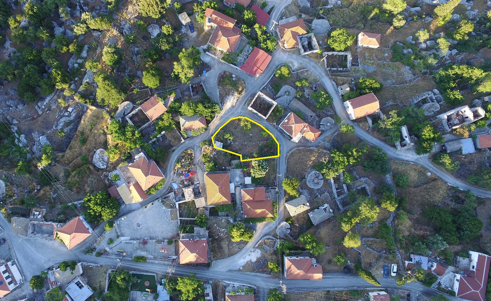 Aerial view of land for sale Ithaca Greece, Anoghi