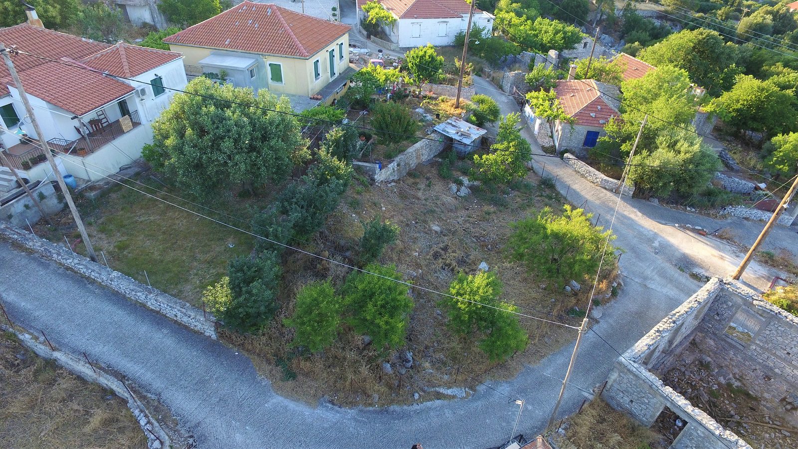 Aerial view of land for sale Ithaca Greece, Anoghi